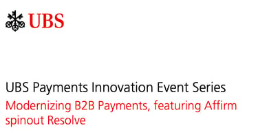 Resolve Pay Featured in UBS Payments Innovation Event Series