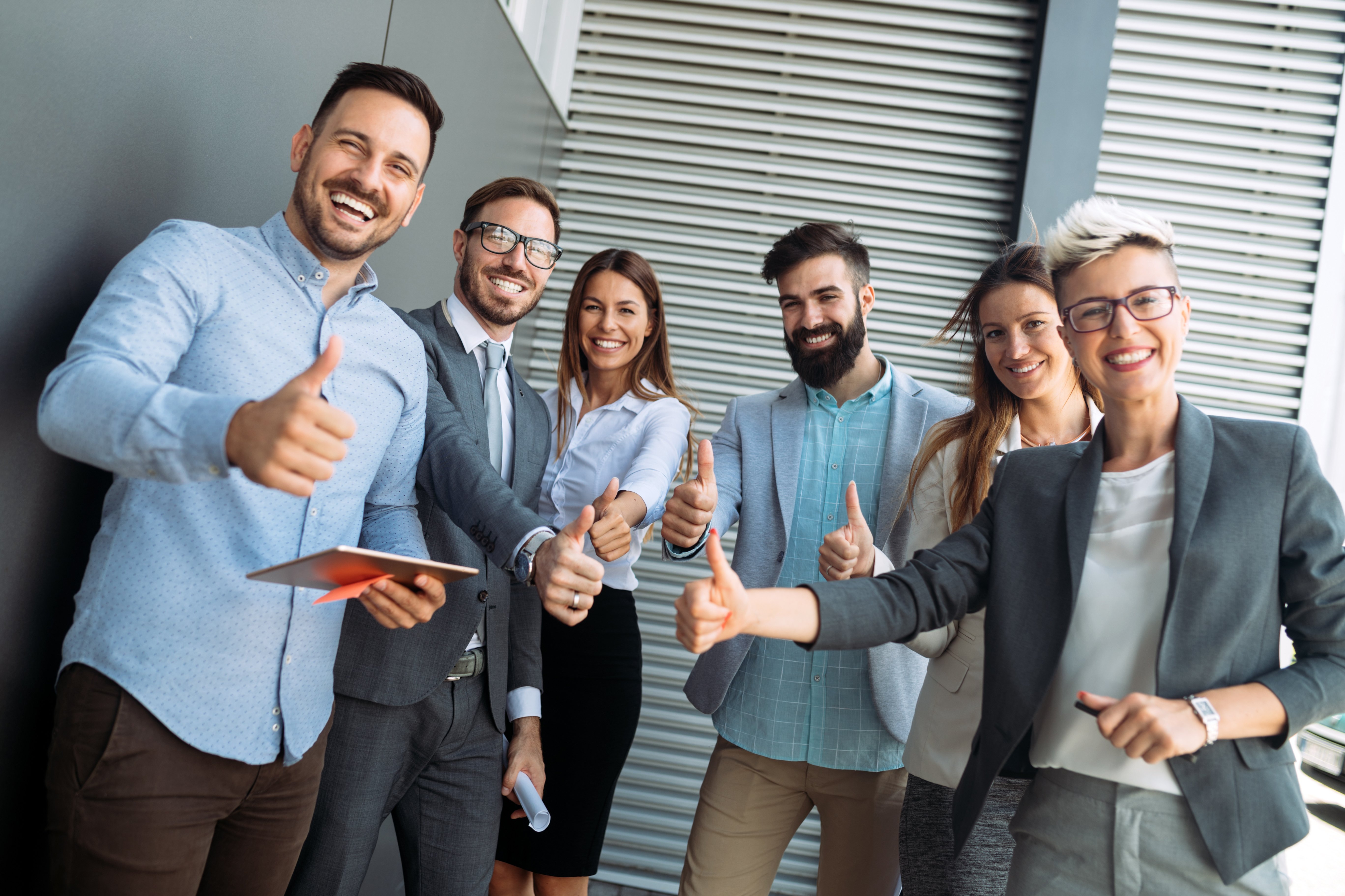 Business team celebrating a triumph 